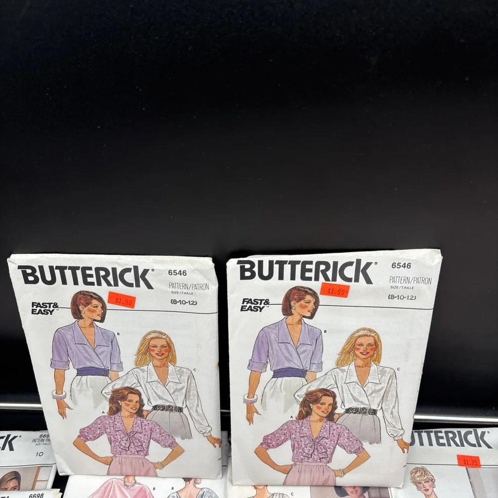 Lot 25 Vtg Sewing Patterns 80s Butterick Sz 6-16 Tops Vests 6 8 10 12 14 16 NEW!